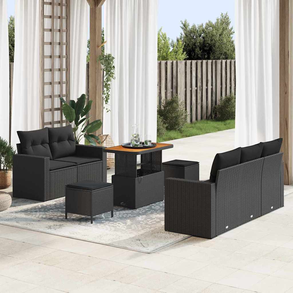 Tuin Sofa Set In Hoogte Verstelbaar 8 Pcs Poly Rattan