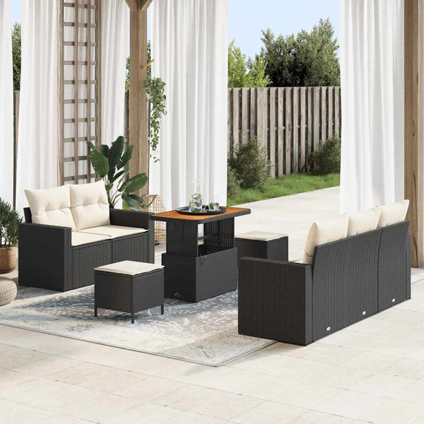 Tuin Sofa Set In Hoogte Verstelbaar 8 Pcs Poly Rattan