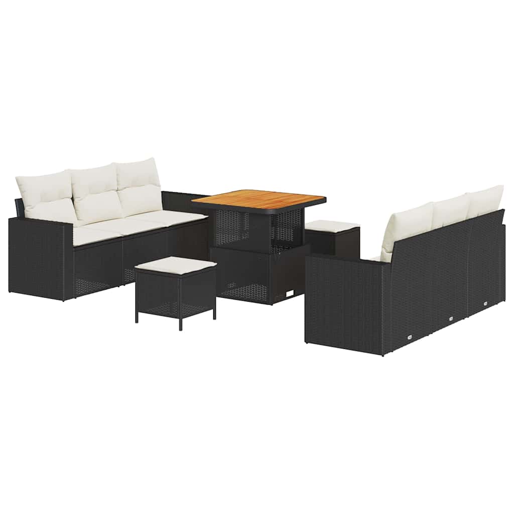 Tuin Sofa Set In Hoogte Verstelbaar 9 Pcs Poly Rattan