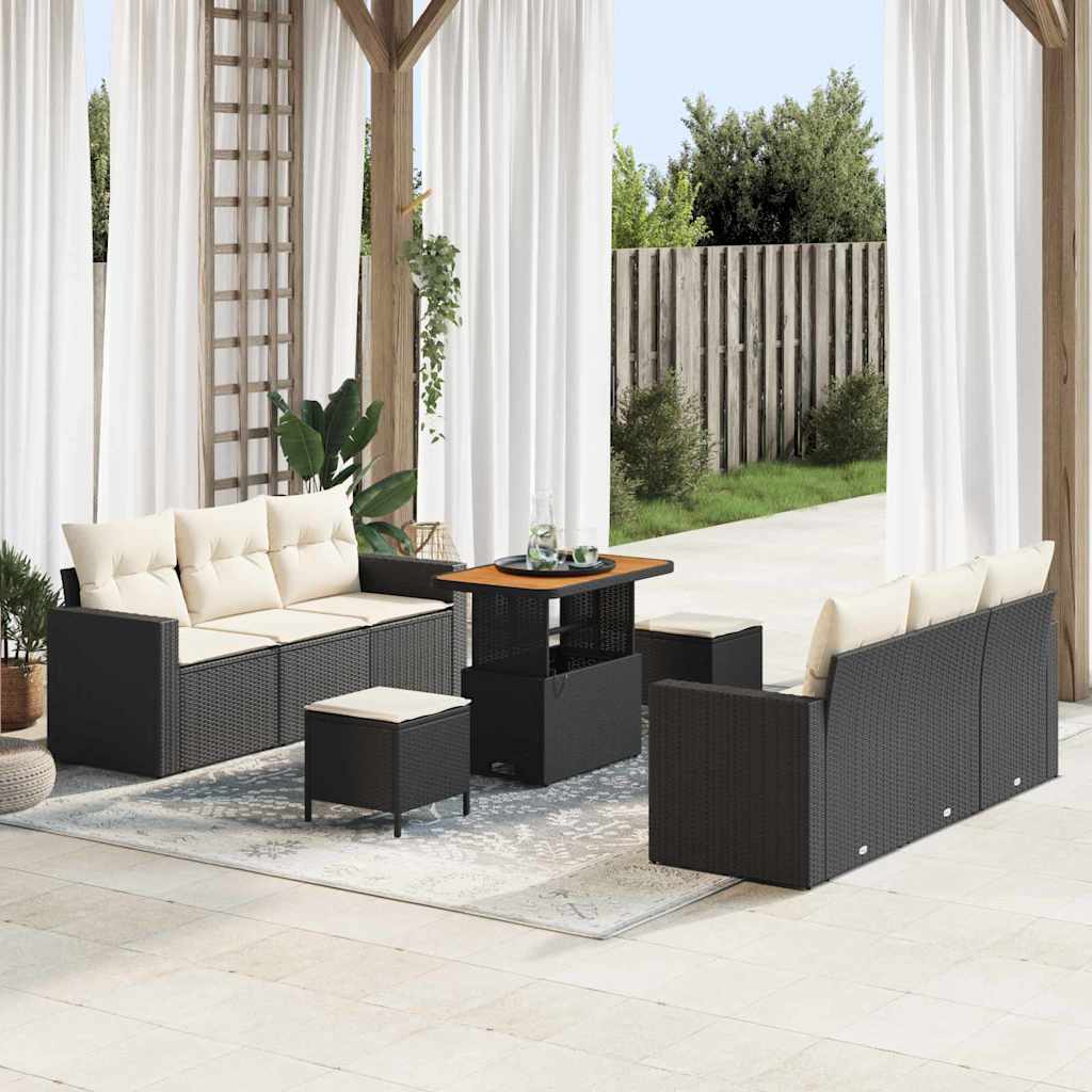 Tuin Sofa Set In Hoogte Verstelbaar 9 Pcs Poly Rattan
