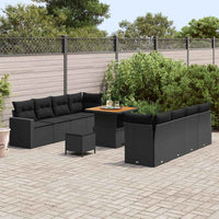 Tuin Sofa Set In Hoogte Verstelbaar 11 Pcs Poly Rattan