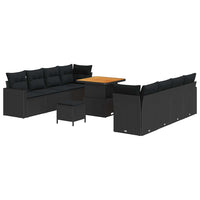 Tuin Sofa Set In Hoogte Verstelbaar 11 Pcs Poly Rattan