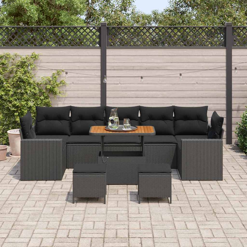 Tuin Sofa Set In Hoogte Verstelbaar 10 Pcs Poly Rattan