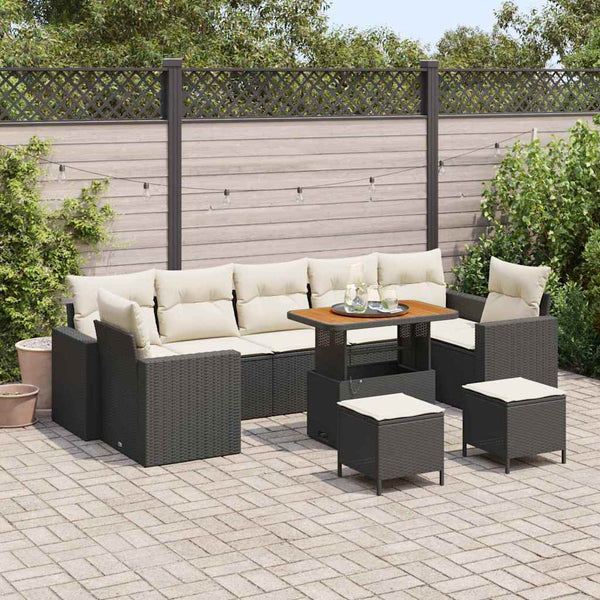 Tuin Sofa Set In Hoogte Verstelbaar 10 Pcs Poly Rattan