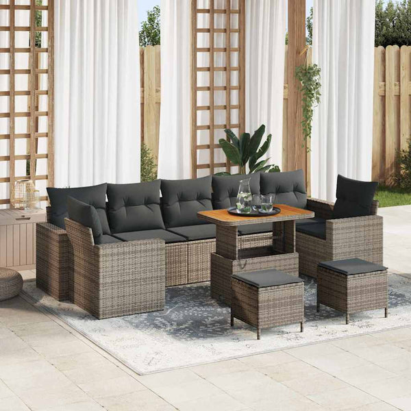 Tuin Sofa Set In Hoogte Verstelbaar 10 Pcs Poly Rattan