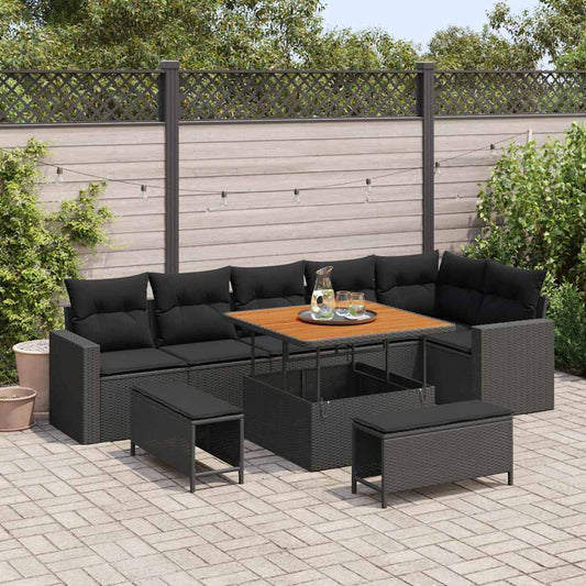 Tuin Sofa Set 9 Pcs Poly Rattan