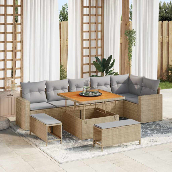 Tuin Sofa Set 9 Pcs Poly Rattan