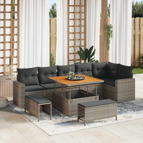 Tuin Sofa Set 9 Pcs Poly Rattan