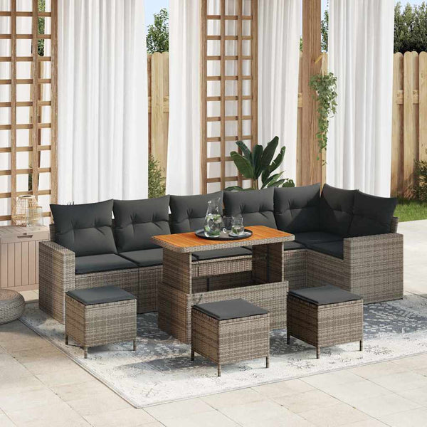 Tuin Sofa Set 9 Pcs Poly Rattan