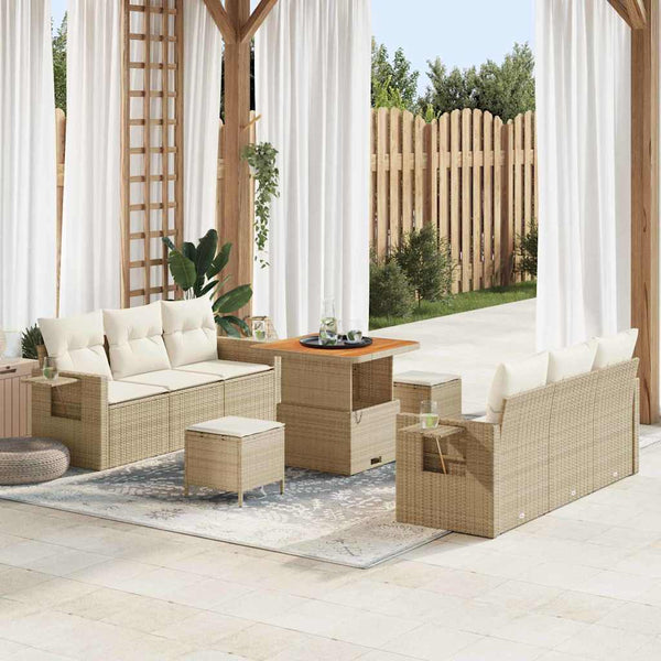 Tuin Sofa Set 9 Pcs Poly Rattan