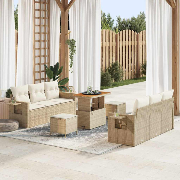 Tuin Sofa Set 9 Pcs Poly Rattan