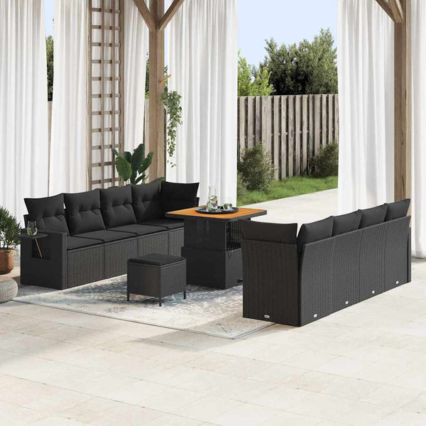 Tuin Sofa Set Met Opslag 11 Pcs Poly Riet