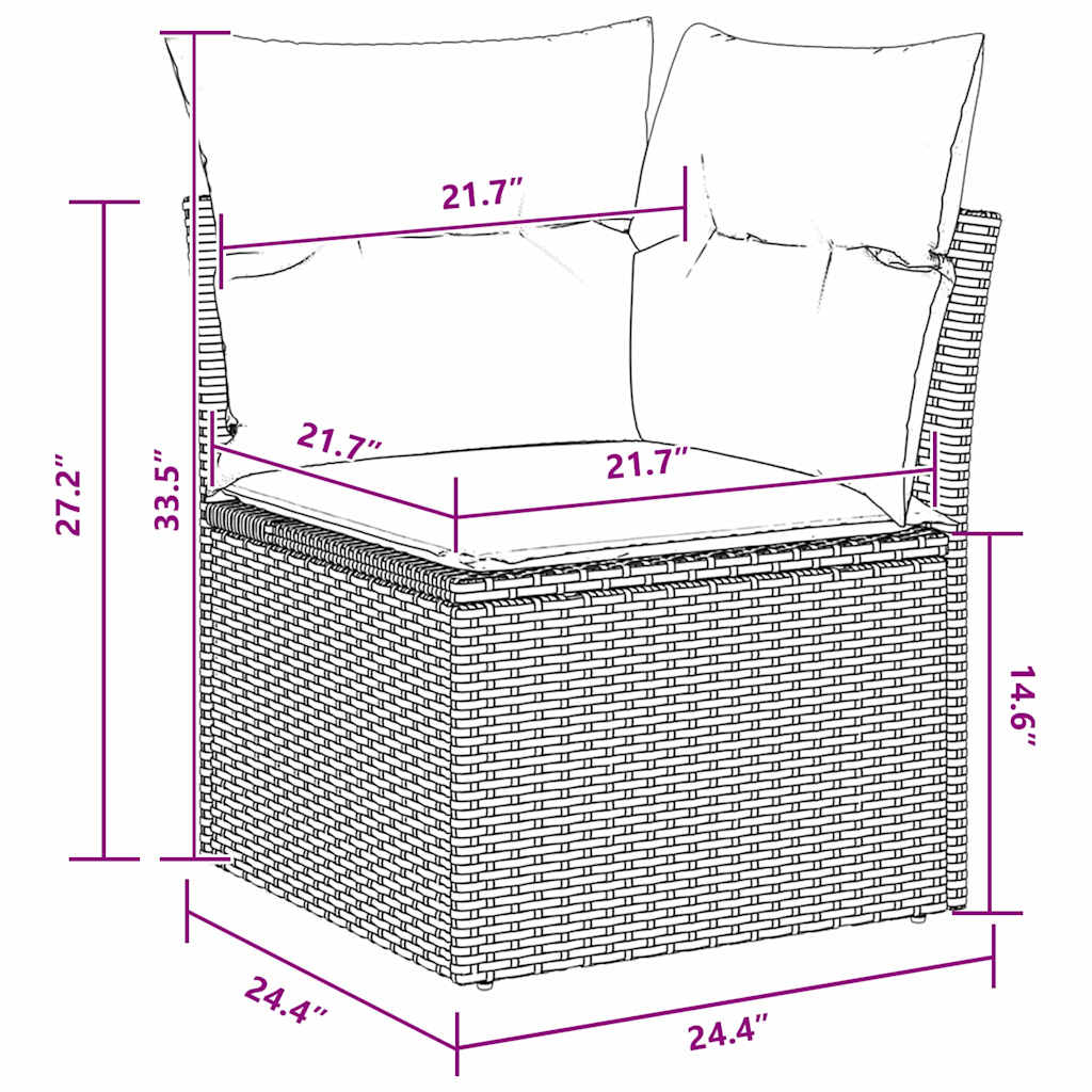 Tuin Sofa Set Met Opslag 11 Pcs Poly Riet