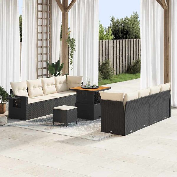 Tuin Sofa Set Met Opslag 11 Pcs Poly Riet