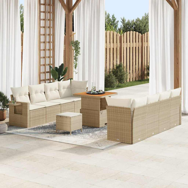 Tuin Sofa Set Met Opslag 11 Pcs Poly Riet