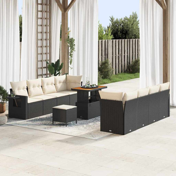 Tuin Sofa Set Met Opslag 11 Pcs Poly Riet