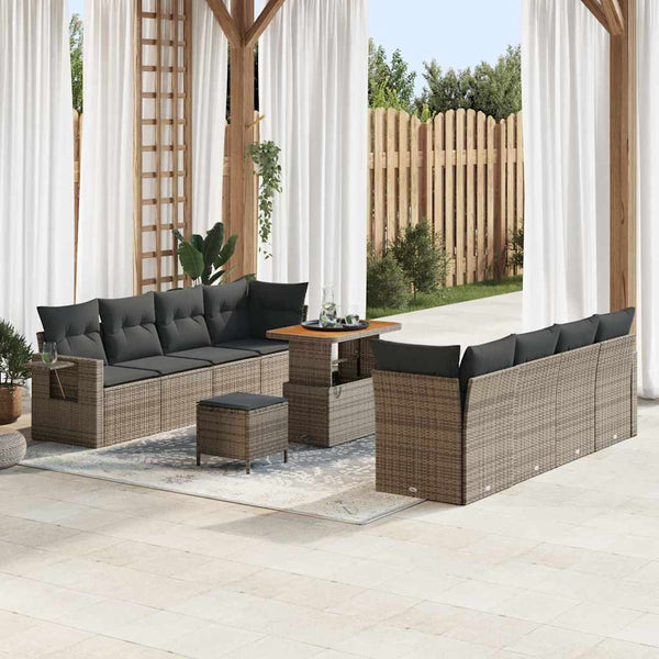 Tuin Sofa Set Met Opslag 11 Pcs Poly Riet