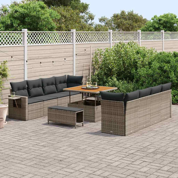 Tuin Sofa Set Met Opslag 11 Pcs Poly Riet
