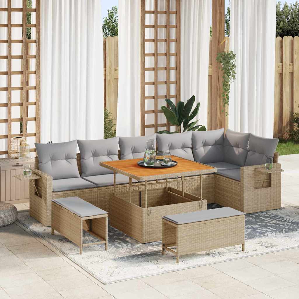Tuin Sofa Set 9 Pcs Poly Rattan