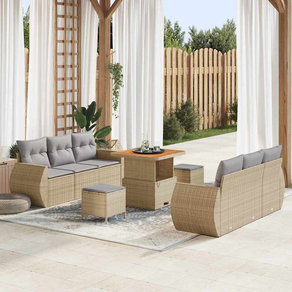 Tuin Sofa Set 9 Pcs Poly Rattan