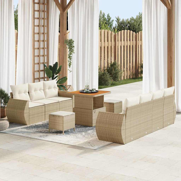 Tuin Sofa Set 10 Pcs Poly Rattan