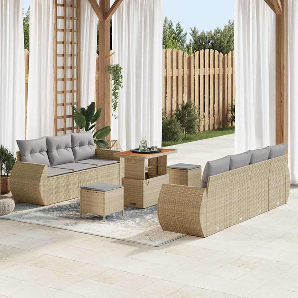 Tuin Sofa Set 10 Pcs Poly Rattan