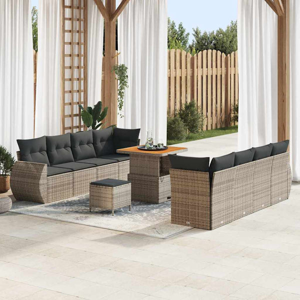 Tuin Sofa Set 11 Pcs Poly Rattan