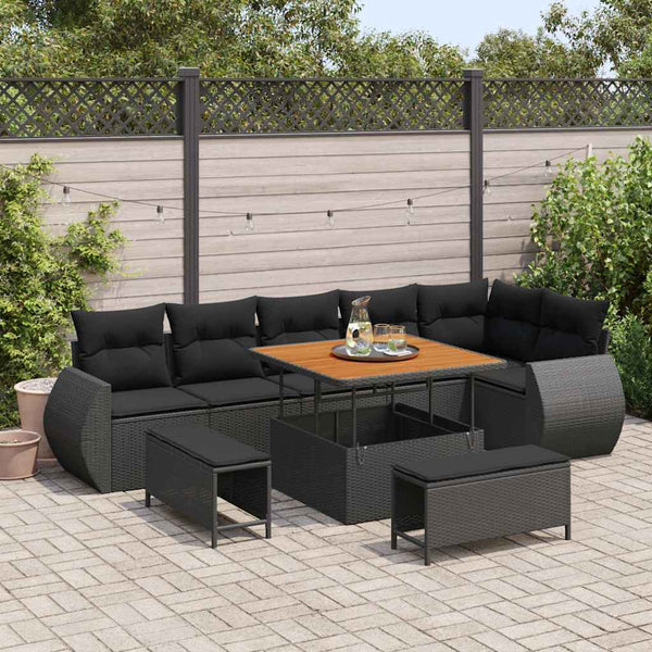 Tuin Sofa Set 9 Pcs Poly Rattan