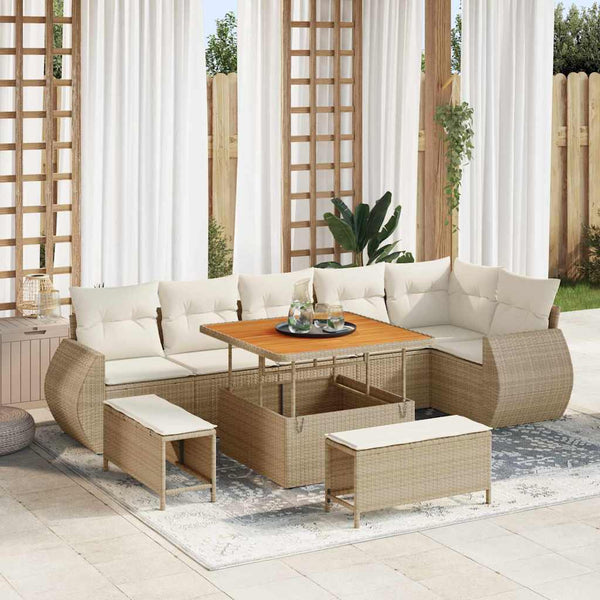 Tuin Sofa Set 9 Pcs Poly Rattan
