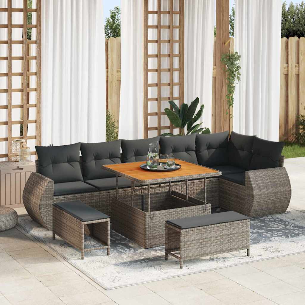 Tuin Sofa Set 9 Pcs Poly Rattan
