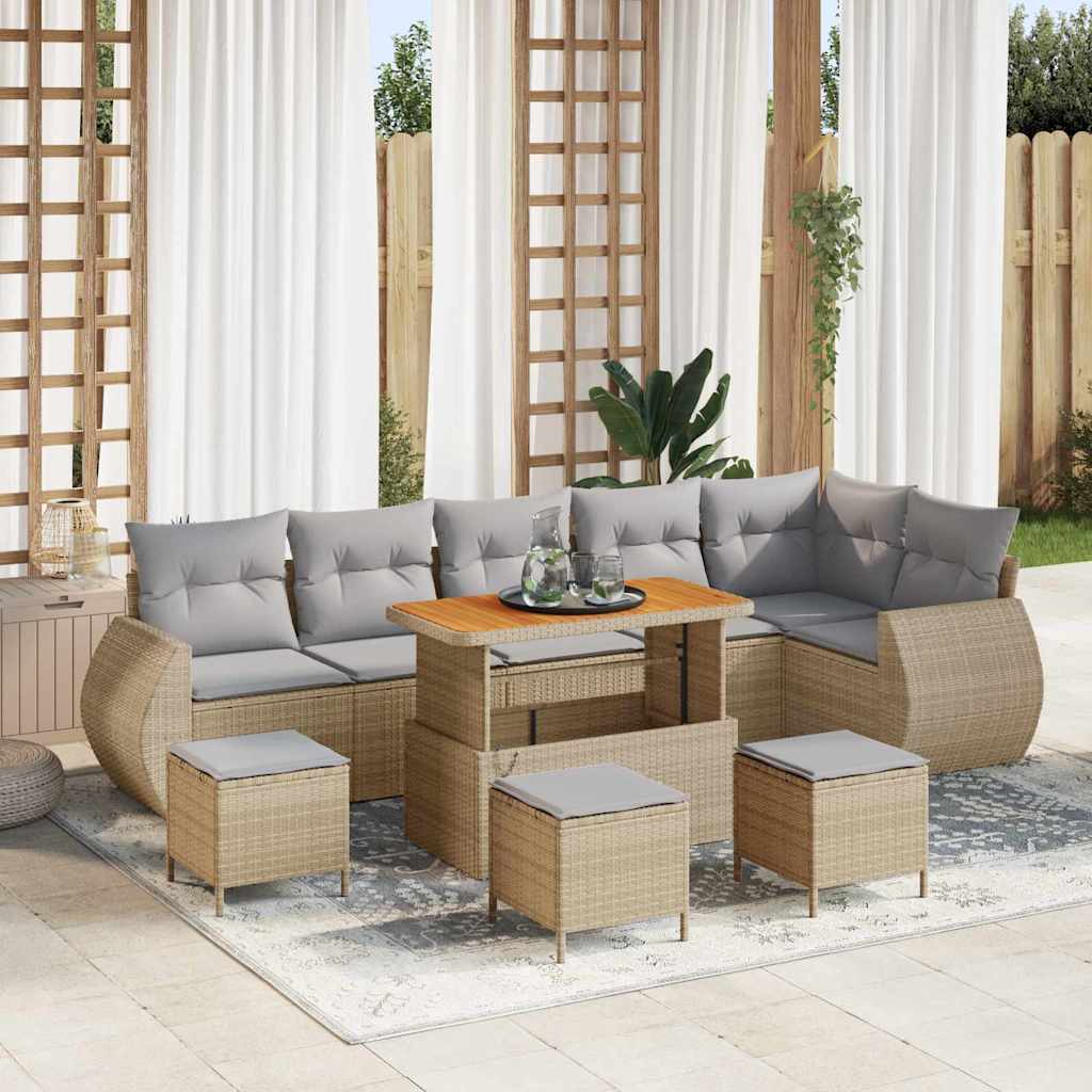 Tuin Sofa Set 9 Pcs Poly Rattan