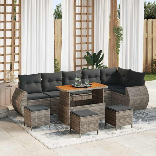 Tuin Sofa Set 9 Pcs Poly Rattan