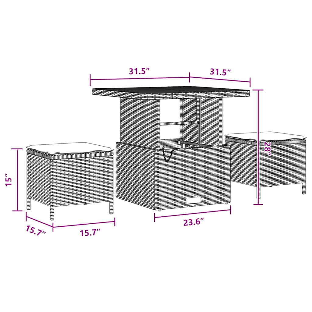 Tuin Sofa Set Met Opslag 9 Pcs Poly Riet