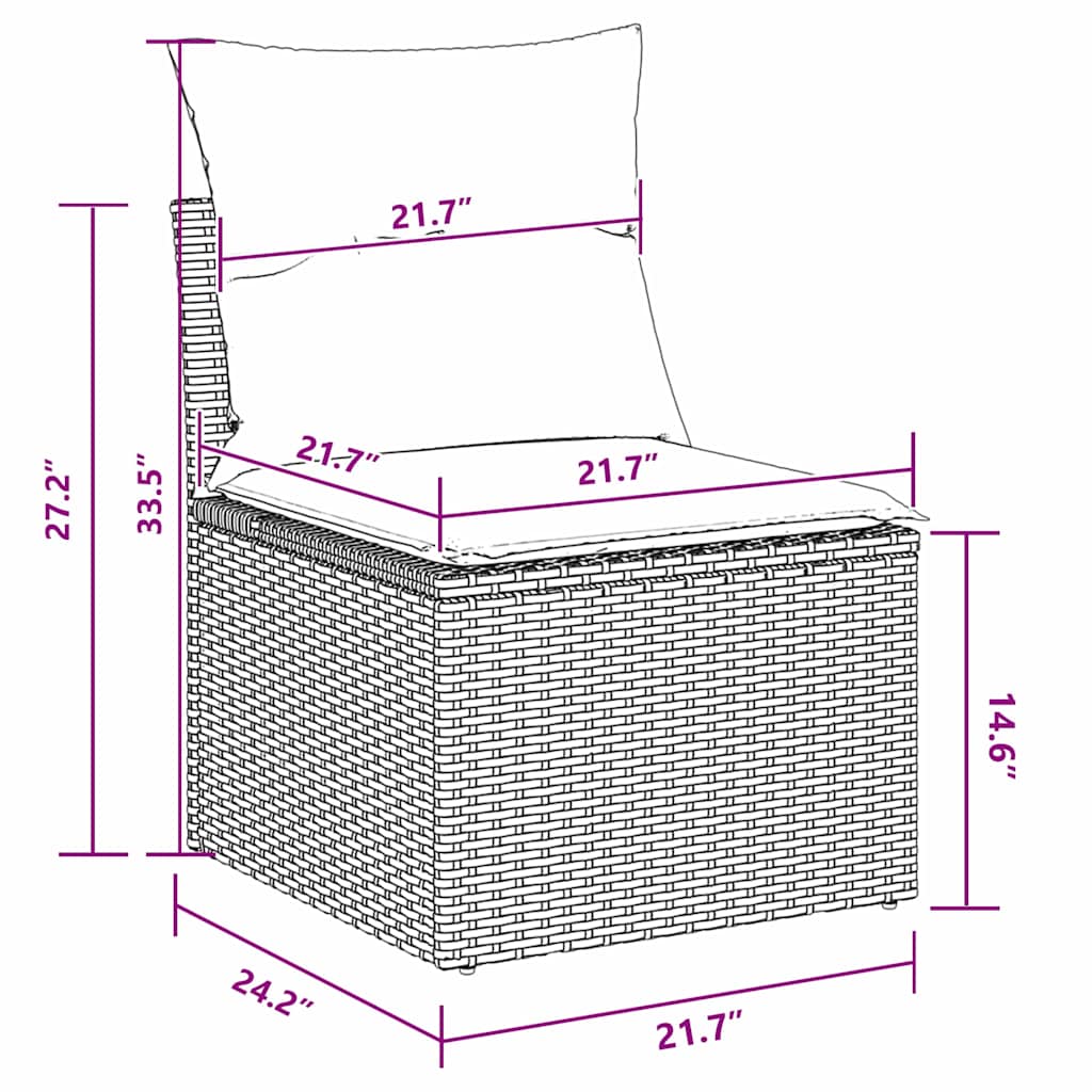 Tuin Sofa Set Met Opslag 9 Pcs Poly Riet
