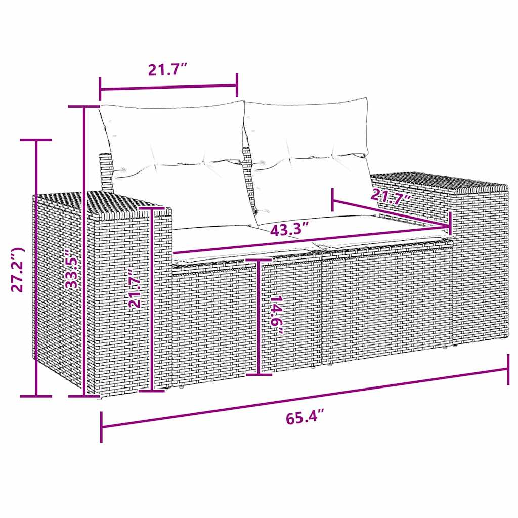 Tuin Sofa Set Met Opslag 9 Pcs Poly Riet