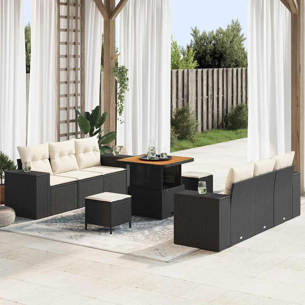 Tuin Sofa Set Met Opslag 9 Pcs Poly Riet