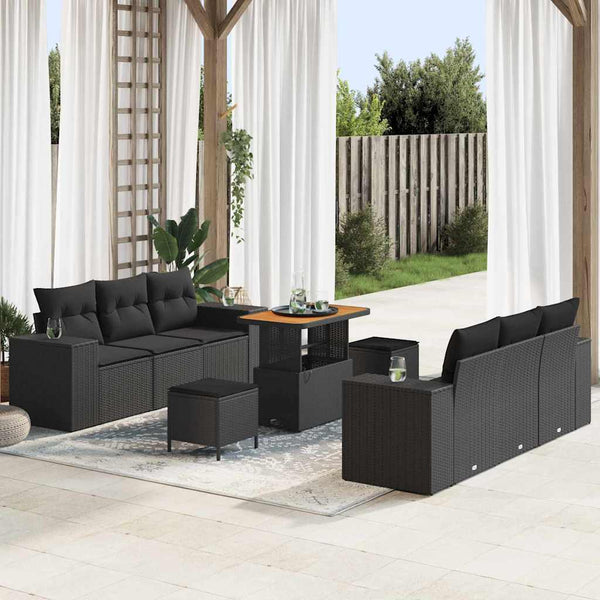 Tuin Sofa Set Met Opslag 9 Pcs Poly Riet