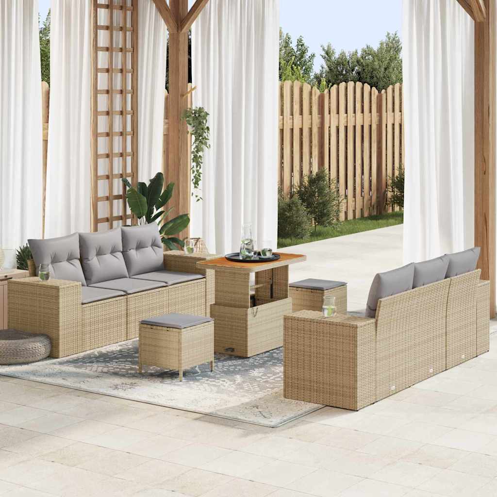 Tuin Sofa Set Met Opslag 9 Pcs Poly Riet