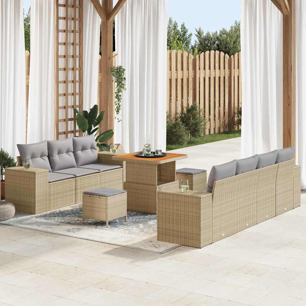Tuin Sofa Set 10 Pcs Poly Rattan