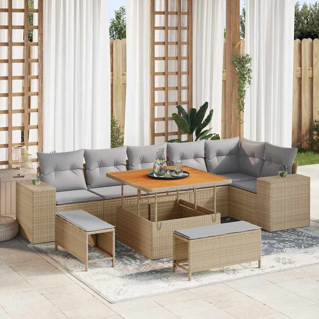 Tuin Sofa Set 9 Pcs Poly Rattan