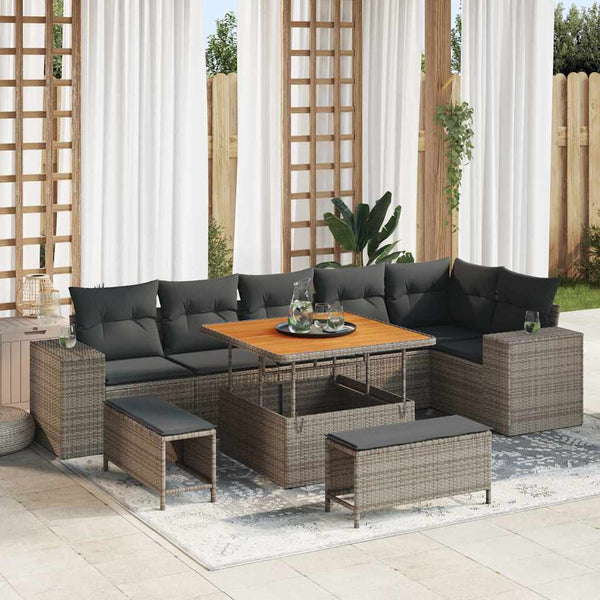 Tuin Sofa Set 9 Pcs Poly Rattan