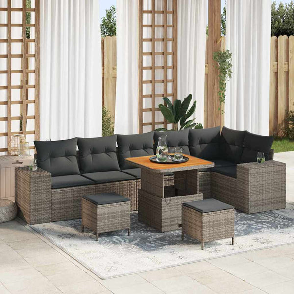 Tuin Sofa Set 9 Pcs Poly Rattan