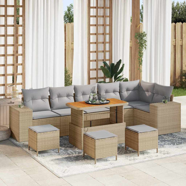 Tuin Sofa Set 9 Pcs Poly Rattan