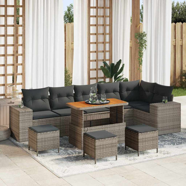 Tuin Sofa Set 9 Pcs Poly Rattan