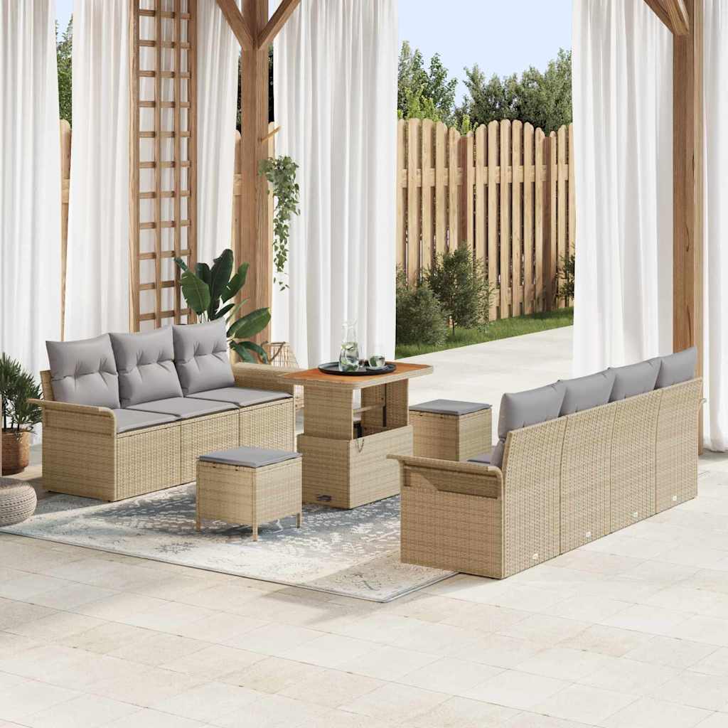 Tuin Sofa Set 10 Pcs Poly Rattan
