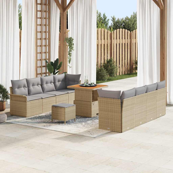 Tuin Sofa Set 11 Pcs Poly Rattan