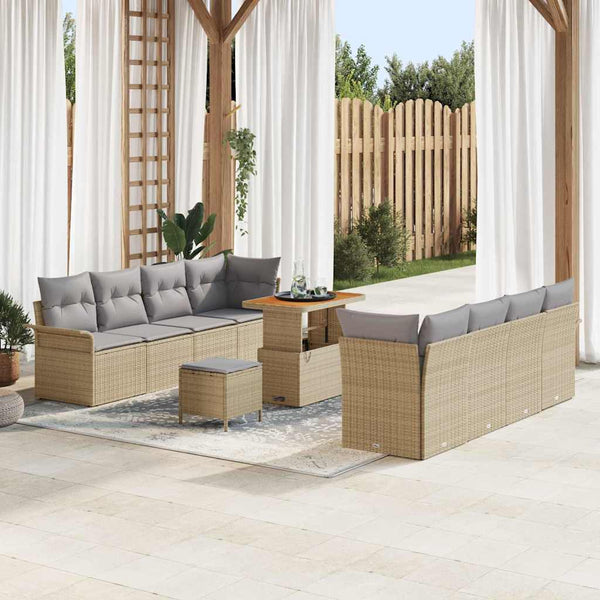 Tuin Sofa Set 11 Pcs Poly Rattan