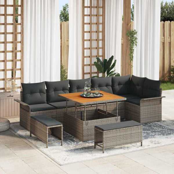 Tuin Sofa Set 9 Pcs Poly Rattan