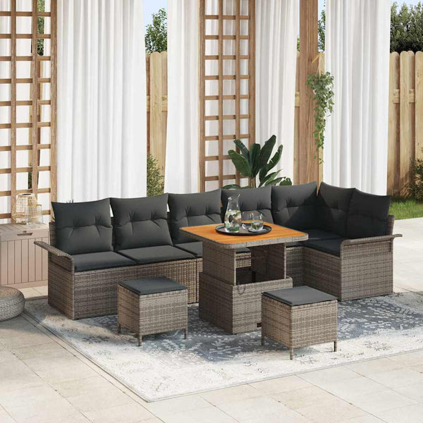 Tuin Sofa Set 9 Pcs Poly Rattan