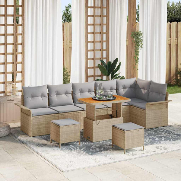 Tuin Sofa Set 9 Pcs Poly Rattan